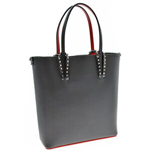 Christian Louboutin Bag Tote Shoulder CABATA Studded Black Red Leather